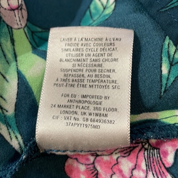 Anthropologie HD In Paris Floral Semi Sheer Eira Top Size 10 - Picture 8 of 8